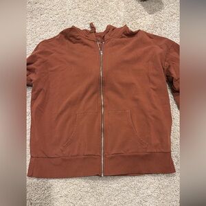 Rust Zip-Up Hoodie